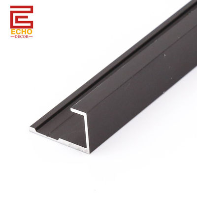 คุณภาพ  Decorative Wall Panel Trim Matte Black Aluminium End Cap Trim For PVC Panel โรงงาน