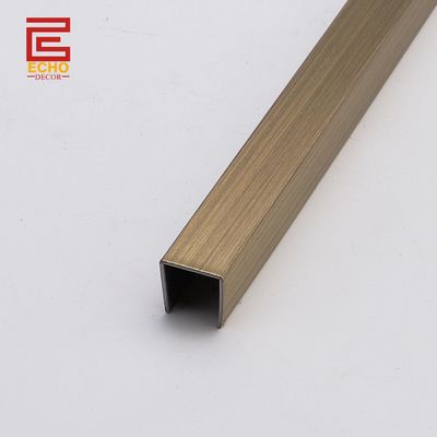 โลหะ U Channel Tile Trim Molding Flexible Tile Edge Trim สําหรับขอบโต๊ะทํางาน