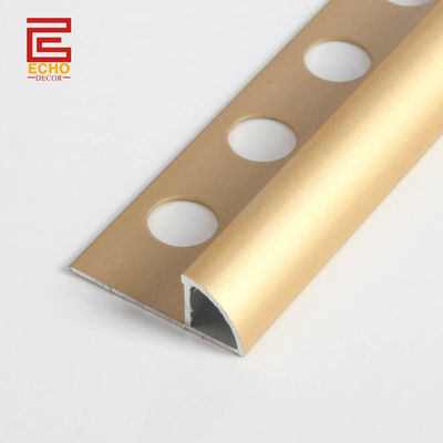 ตกแต่งอัลลูมิเนียม Tile Trim ครึ่งกลมบน Tile โลหะ