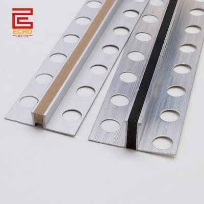 อัลลูมิเนียมทนทาน Tile Trim Tiling Over Expansion Joint Cover Strip สําหรับผนังและพื้น