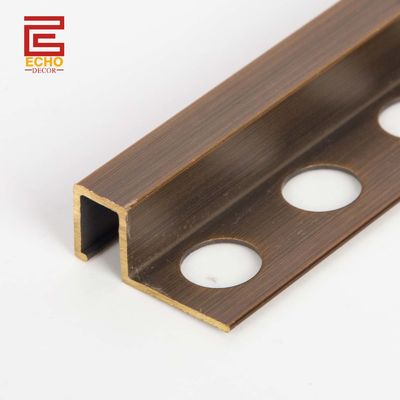 โปรไฟล์ห้องน้ําทองแดง ทนทาน ทองแดงแข็ง ตาราง Edge Tile Trim
