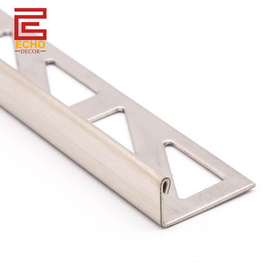 L Shape Brushed สแตนเลส Tile Trim 10 มม กระเบื้อง