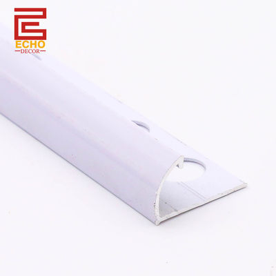 สีขาว 1 4 Quarter Round อลูมิเนียม Tile Trim 12mm Tile Edge