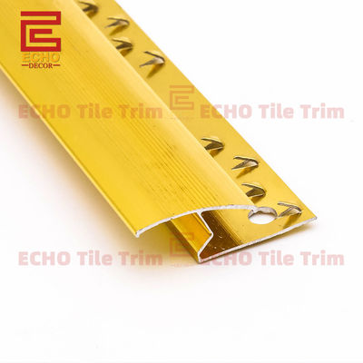 อลูมิเนียม Lvt Tile To Carpet Trim โลหะทอง