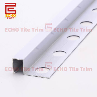 เซรามิค ตกแต่งสี่เหลี่ยม Edge อลูมิเนียม Tile Trim Profiles ขาว