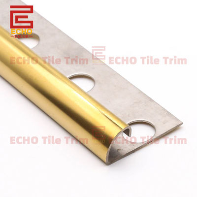 โมเดิร์นเมทัลทองเหลือง Bullnose Edge Tile Trim Tile Corner Edge ขอบ 12 มม