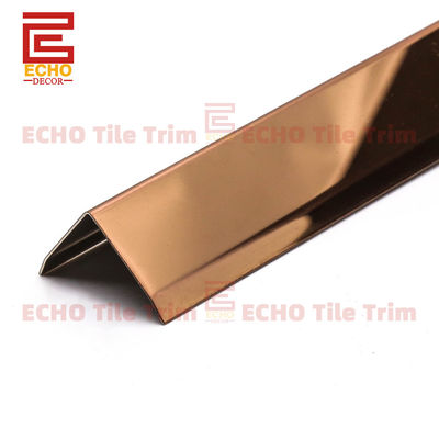ความยาว 2-3m / ปรับปรุงผนังสแตนเลสภายนอก Trim Ss Corner Molding with Low Maintenance Advantage Rose Gold