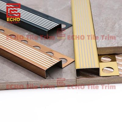 โลหะพื้นบันไดจมูก Trim ตาราง Tile ขั้นตอนจมูก Molding